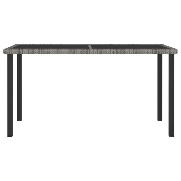 vidaXL Table &agrave; d&icirc;ner de jardin Gris 140x70x73 cm R&eacute;sine tress&eacute;e