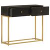 vidaXL Table console noir 90x30x76 cm bois massif de manguier et fer
