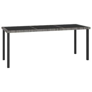 vidaXL Table &agrave; d&icirc;ner de jardin Gris 180x70x73 cm R&eacute;sine tress&eacute;e