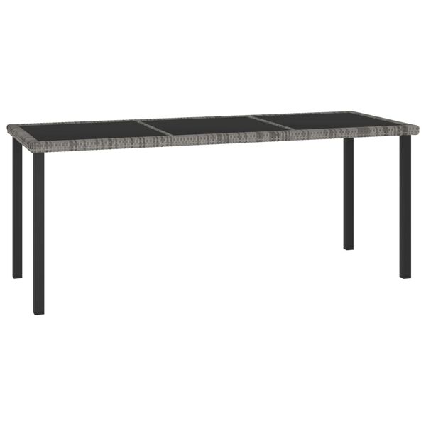 vidaXL Table &agrave; d&icirc;ner de jardin Gris 180x70x73 cm R&eacute;sine tress&eacute;e