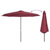 vidaXL Parasol d'ext&eacute;rieur avec m&acirc;t en bois 350 cm Bordeaux