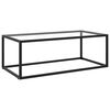 vidaXL Table basse Noir avec verre tremp&eacute; 100x50x35 cm