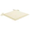 vidaXL Chaises de jardin lot de 2 et coussins cr&egrave;me Bois teck massif