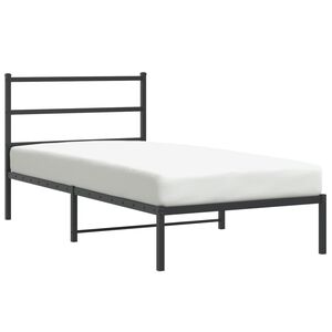 vidaXL Cadre de lit métal sans matelas avec tête de lit noir 100x200cm