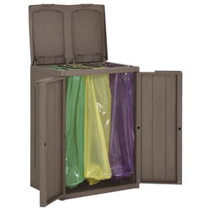 vidaXL Poubelle avec 2 portes Marron 65x45x88 cm PP