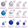 vidaXL Boules de No&euml;l 100 pcs bleu et argent&eacute; 3 / 4 / 6 cm
