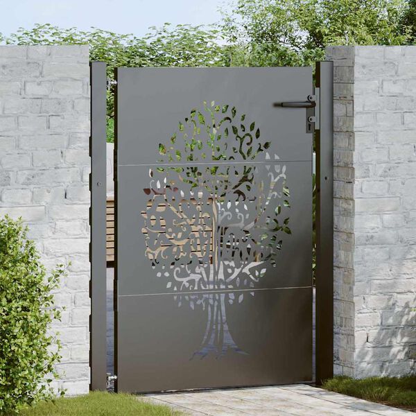 vidaXL Portail de jardin 100x150 cm en acier Corten avec motif arbre