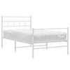 vidaXL Cadre de lit m&eacute;tal sans matelas et pied de lit blanc 100x190 cm
