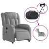 vidaXL Fauteuil inclinable de massage &eacute;lectrique gris clair tissu