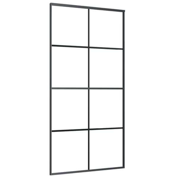 vidaXL Porte coulissante Aluminium et verre ESG 102,5x205 cm Noir