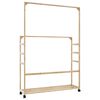 vidaXL Porte-vêtements et étagères et roulettes 90x35x155 cm bambou