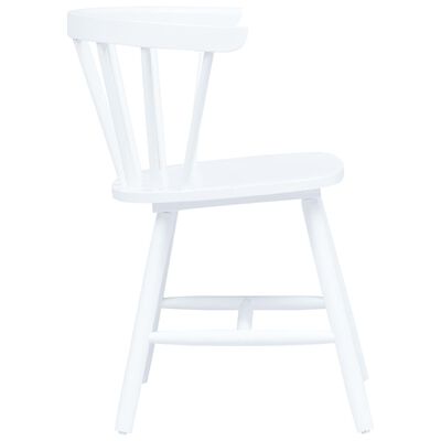 vidaXL Chaises à manger lot de 2 blanc bois hévéa massif