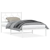 vidaXL Cadre de lit métal sans matelas et tête de lit blanc 100x200 cm