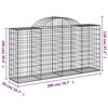 vidaXL Paniers &agrave; gabions arqu&eacute;s 8 pcs 200x50x100/120 cm fer galvanis&eacute;
