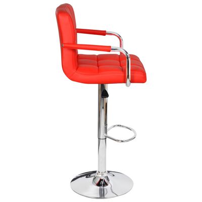 vidaXL Tabourets de bar lot de 2 rouge similicuir