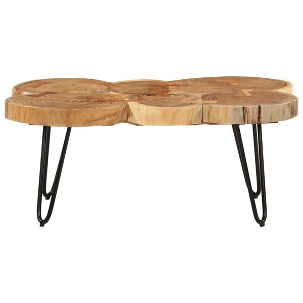 vidaXL Table basse 36 cm 6 troncs bois d'acacia massif