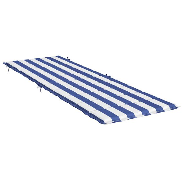 vidaXL Coussin de chaise longue rayures bleues/blanches tissu oxford