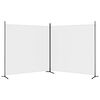 vidaXL Cloison de séparation 2 panneaux Blanc 348x180 cm Tissu