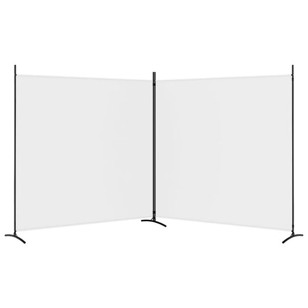vidaXL Cloison de séparation 2 panneaux Blanc 348x180 cm Tissu