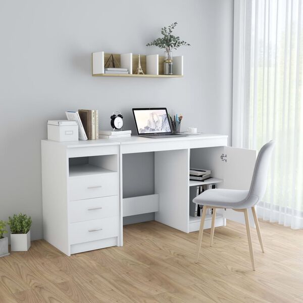 vidaXL Bureau Blanc 140x50x76 cm Bois d&rsquo;ing&eacute;nierie