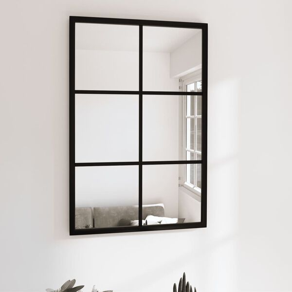 vidaXL Miroir mural noir 60x40 cm m&eacute;tal