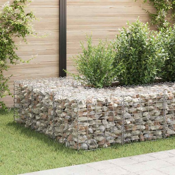 vidaXL Lit sur&eacute;lev&eacute; cube &agrave; gabion Fil d'acier 50x50x50 cm