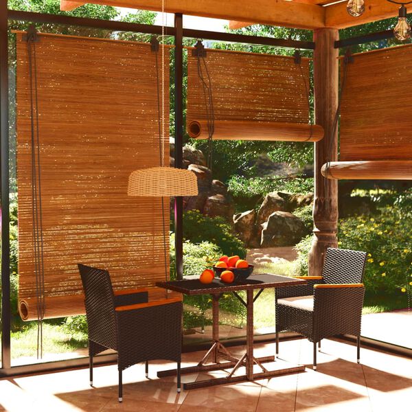 vidaXL Ensemble &agrave; manger de jardin 3 pcs Noir