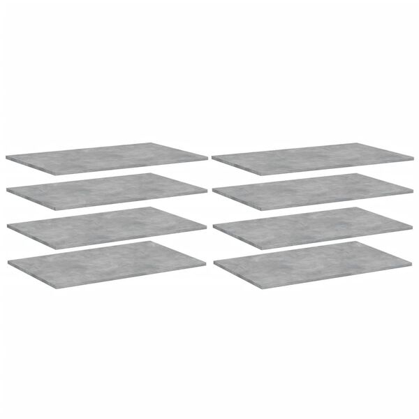 vidaXL Panneaux de biblioth&egrave;que 8 pcs gris b&eacute;ton bois d&rsquo;ing&eacute;nierie