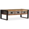 vidaXL Table basse avec 3 tiroirs Bois de r&eacute;cup&eacute;ration 100x50x35 cm