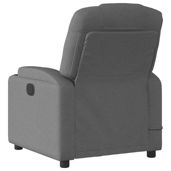 vidaXL Fauteuil inclinable de massage gris fonc&eacute; tissu