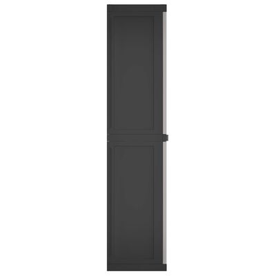 vidaXL Armoire de rangement d'extérieur gris et noir 65x37x165 cm PP