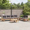vidaXL Ensemble de canap&eacute; de jardin 5 pcs Marron et gris