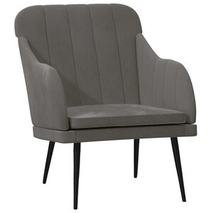 vidaXL Fauteuil Gris foncé 63x76x80 cm Velours