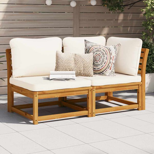 vidaXL Salon de jardin 2 pcs avec coussins bois massif d'acacia