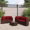 vidaXL Salon de jardin avec coussins 6 pcs marron r&eacute;sine tress&eacute;e