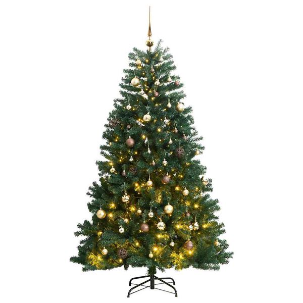 vidaXL Sapin de No&euml;l artificiel articul&eacute; 300 LED et boules 180 cm