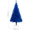 vidaXL Sapin de No&euml;l artificiel pr&eacute;-&eacute;clair&eacute; et support bleu 240 cm PVC