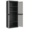 vidaXL Armoire de rangement d'ext&eacute;rieur gris et noir 65x37x165 cm PP