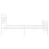 vidaXL Cadre de lit m&eacute;tal sans matelas et pied de lit blanc 150x200 cm