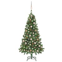 vidaXL Arbre de Noël artificiel pré-éclairé/boules pommes de pin 150cm