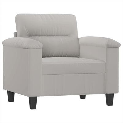 vidaXL Fauteuil avec repose-pied Gris clair 60 cm Tissu microfibre