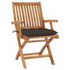 vidaXL Chaises pliables de jardin avec coussins lot de 6 Bois de teck