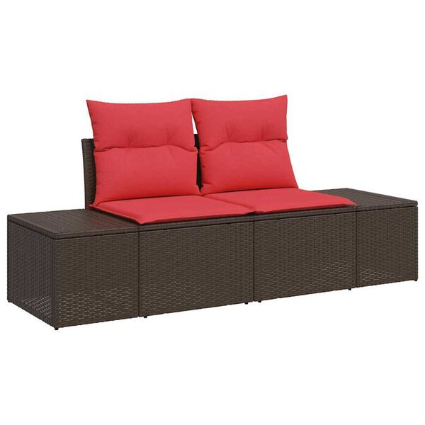 vidaXL Canap&eacute; de jardin avec coussin 184 x 62 x 69 cm polyrotin