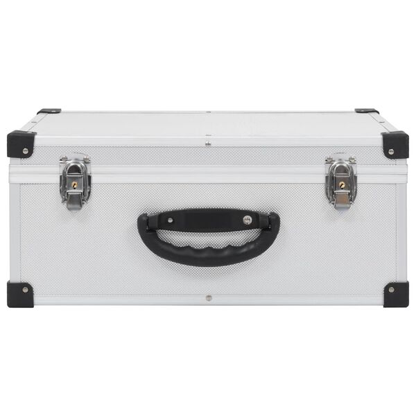 vidaXL &Eacute;tui de CD pour 60 CD Aluminium ABS Argent&eacute;