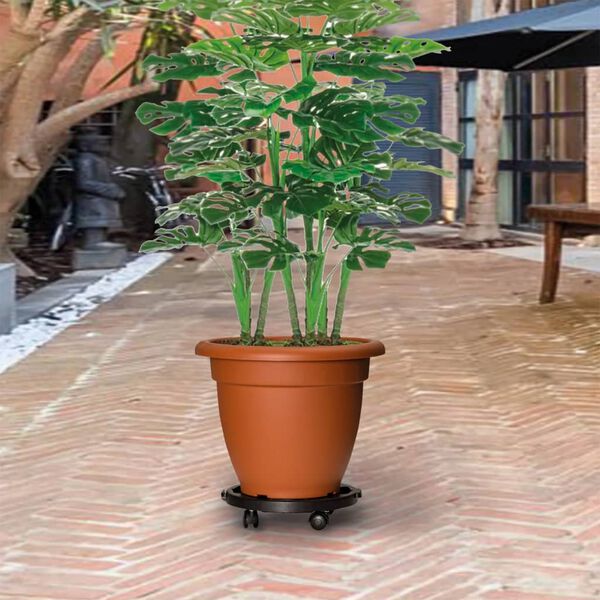 vidaXL Chariots à plantes avec roues 2 pcs Diamètre 30 cm Noir 170 kg