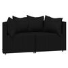 vidaXL Salon de jardin 3 pcs avec coussins Noir R&eacute;sine tress&eacute;e