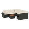 vidaXL Salon de jardin 9 pcs avec coussins noir r&eacute;sine tress&eacute;e