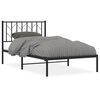 vidaXL Cadre de lit m&eacute;tal sans matelas avec t&ecirc;te de lit noir 100x200cm