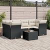 vidaXL Salon de jardin 7 pcs avec coussins noir résine tressée
