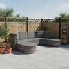 vidaXL Salon de jardin 4 pcs avec coussins résine tressée gris
